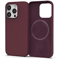 Sinjimoru 4-Layer Silicone iPhone 15 Pro Max Case for MagSafe, Magnetic Protective Phone Cover Cases as iPhone Accessories for iPhone 12 13 14 15 Series. Silicone Case for MagSafe Wine Red