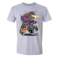 Men's Purple Monster Hot Rod Car Truck Garage Crewneck Short Sleeve T-Shirt