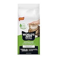 WORLD'S BEST CAT LITTER Comfort Care Unscented, 32-Pounds - Natural Ingredients, Quick Clumping, Flushable, 99% Dust Free & Made in USA - Long-Lasting Odor Control & Easy Scooping packaging may vary