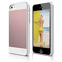 elago S5C Outfit Morph Aluminum and Polycarbonate Dual Case for The iPhone 5C + HD Professional Film Included - Full Retail Packaging (White/Lovely Pink)