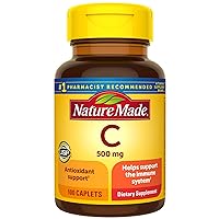 Nature Made Vitamin C 500 mg Caplets, 100 Count, for Immune Support, Gluten Free
