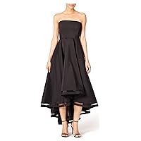 Black Dark Charm Gown - Strapless Hi-Low Gown with Pockets