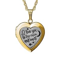 Reeds I Love You to the Moon and Back Gold Filled Heart Locket Necklace