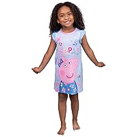 Prestigez Peppa Pig Toddler Girls Pajamas Butterflies And Flowers Ruffle Sleeve Nightgown, Sizes 2T-4T