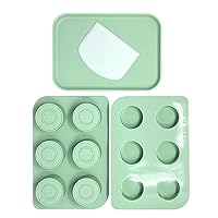 The Original Cake Puck Mold Set – It's not a Pop, it's a Puck! The Easier Way to Make Chocolate Covered Desserts – BPA Free Silicone-Includes 2 Molds,1 Plastic Tray and 1 Scraper – Green