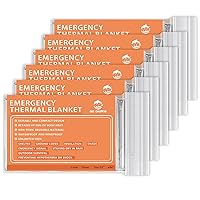 Emergency Mylar Thermal Blankets -Space Blanket Survival kit Camping Blanket (Pack of 6). Perfect for Outdoors, Hiking, Survival, Bug Out Bag ，Marathons or First Aid