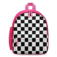 Checkerboard Black White Checkered Small Backpack Travel Daypack Casual Shoulders Bags Lightweight with Cute Pattern