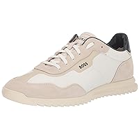 BOSS Men's Zayn Low Profile Suede Leather Two Tone Sneaker