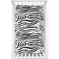 Zebra Print Themed Fitted Crib Sheet,Standard Crib Mattress Fitted Sheet Toddler Bed Mattress Sheets -Baby Crib Sheets for Girl or Boy,28“ x52“,White Black
