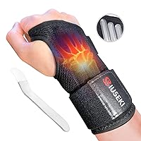 Wrist Brace for Carpal Tunnel Lightweight Wrist Support Brace for Relief Pain Arthritis Tendonitis Sprain Night Day Splint for Men Women Hand Wrist Wraps Brace with 4 Stays(Right, M-L)