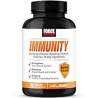 FORCE FACTOR Immunity, Immune Support Booster with Elderberry and 1000mg of Vitamin C, Plus Vitamin D, Zinc, Probiotics, Quercetin, Antioxidants, and Echinacea for Immune Health Defense, 90 Tablets