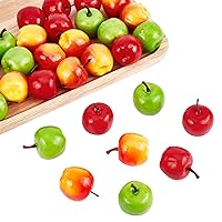 CHGCRAFT 30Pcs 3 Styles Realistic Fake Fruit Artificial Lifelike Mix Apple Mini Artificial Apple Fake Fruit Simulation Foam Apple for Home Kitchen Photography Party Decoration