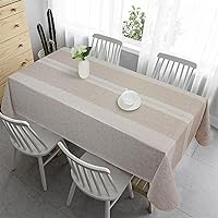 Vonabem 100% Waterproof Rectangle PVC Tablecloth, Vinyl Table Cloth Cover Oil Proof Spill Proof Wipeable Table Cloths for Indoor and Outdoor Use(Brown,60X84IN)