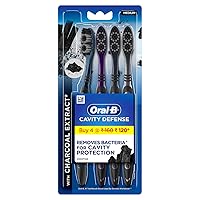 Oral B Cavity Defense 123 Black Toothbrush � Medium (Pack of 4)