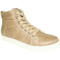 Men Sneaker Shoe Gatsby-7 Boot Comfort Soft with a Plain Round Toe Taupe 10M