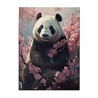 Panda Wooden Jigsaw Puzzle 500 Piece Surprise for Family Home Decor Art Puzzle,Unique Birthday Present Suitable for Teenagers and Adults for Kid,20.4 X 15 Inch