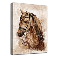 arteWOODS Abstract Wall Art Horse Canvas Pictures Watercolor Painting Prints Modern Abstract Animal Vintage Canvas Artwork Rustic Contemporary Wall Art Framed Ready to Hang 16x24IN