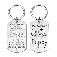 Pappy Keychain Gifts, Best Pappy Birthday Gifts for Men, Personalized Pappy Gift from Granddaughter Grandson Grandchild, Pappy Present