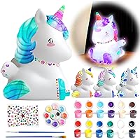 Goodyking Paint Your Own Unicorn Lamp Art Kit, DIY Night Light, Arts & Crafts, Painting Kit for Kids Ages 8-12, Art Supplies Birthday Party Holiday Unicorns Gift for Teens Girls Boys Age 3 4 5 6 7 8+