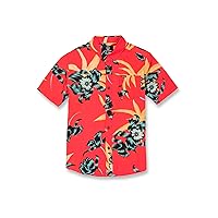Volcom Boys' Island Time Short Sleeve Button Down Hawaiian Shirt