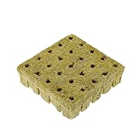 25 Pcs Rockwool Grow Cubes, Starter Plugs with Planting Holes, Hydroponics Cuttable Cubes Tray for Soilless Culture and Transplanting, Starter Pods for Plant Growing Fashion Processing