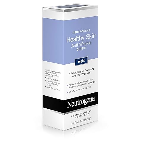 Healthy Skin Anti Wrinkle Retinol Cream with Vitamin E and Vitamin B5 - Night Moisturizer with Retinol, Vitamin E, Vitamin B5, Glycerin, 1.4 oz
