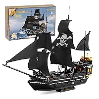 YESHIN Pirate Ship Building Blocks Kits, MOC Black Pearl Sailboat Model Construction Set to Build, Creative Gift for Kids Age 8+/Adult Collections Enthusiasts(1424 Pieces)