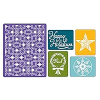 Sizzix Textured 5-Pack Impressions Embossing Folders for Scrapbooking, Winter Set No.3 by STU Kilgour