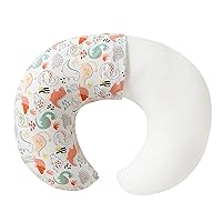 Baby Nursing Pillow and Body Positioner with Premium Slipcover for Breastfeeding for Baby Boys and Girls, Feeding Pillow with Breathable Comfortable Pillowcase (Dinosaurs)