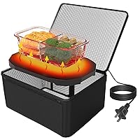 Personal Portable Oven 110V Food Warmer 110V Microwave Oven Electric Heated Launch Box Food Warming Tote Meals Reheating & Frozen/Raw Food Cooking On-The-Go for Office/Dorm/Camping Hot Food