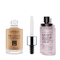 Catrice | HD Foundation 48 & Prime & Fine Dewy Glow Spray Bundle | Full Coverage Makeup | Vegan & Cruelty Free