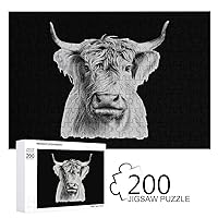 Funny Highland Cow 200 PCS Wooden Puzzle Colorful DIY Picture Puzzles Home Decoration Creative Gifts
