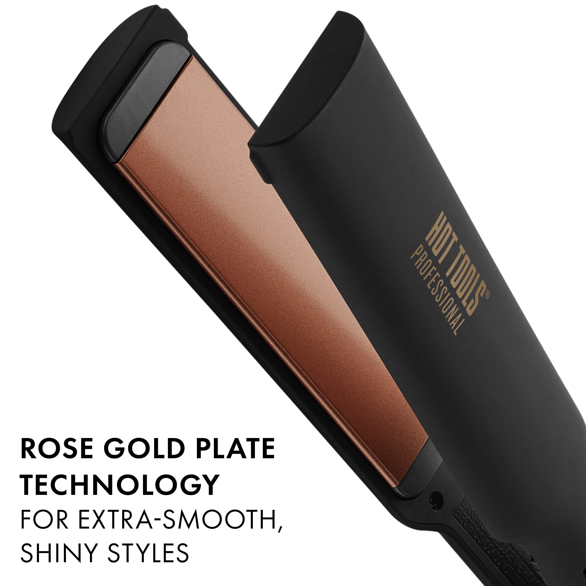 HOT TOOLS Professional Rose Gold Digital Extra Long Flat Iron, 1-1/2 inch