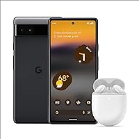 Google Pixel 6a Phone - Charcoal Pixel Buds A-Series - Wireless Earbuds - Headphones with Bluetooth - Clearly White