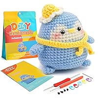 UzecPk Beginner Crochet Kit, Crochet Animal Kit with Yarn, Complete Crochet Kit for Adults and Kids Craft with Instruction and Video Tutorials