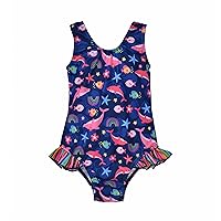 Girls' UPF 50+ Delaney Hip Ruffle Swimsuit