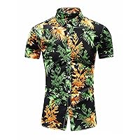 Men's Hawaiian Shirt Short Sleeve Beach Tropical Shirts Summer Casual Business Short Sleeve Shirts Blouse