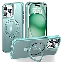 Compatible with iPhone 15 Pro Max Case with Invisible Magnetic O-Ring Stand Military-Grade Translucent Case for iPhone 15 ProMax 6.7