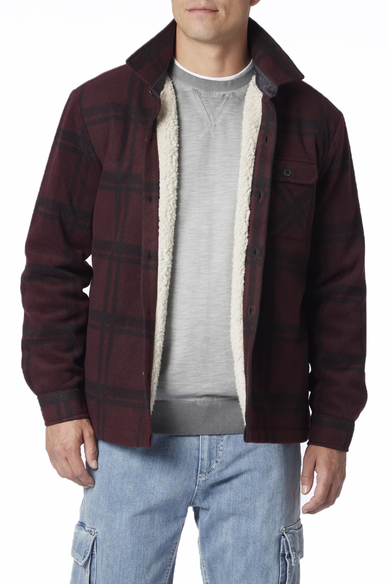 UNIONBAY Men's Woodsman Microfleece Lined Flannel Shirt Jacket