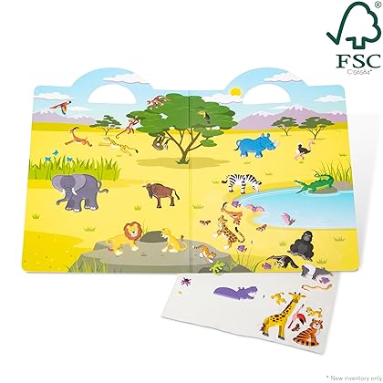 Melissa & Doug Puffy Sticker Play Set: Safari - 42 Reusable Stickers - FSC Certified