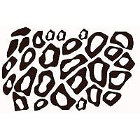 Leopard Animal Print Wall Vinyl Circle Stickers Rings Decals - Chocolate Brown