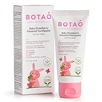 BOTAO BABY’S NATURAL STRAWBERRY FLAVORED TOOTHPASTE: Naturally Cleans Kid’s First Teeth, Protects Gums, Aloe Vera, Calendula, Xylitol, 1.7 Oz
