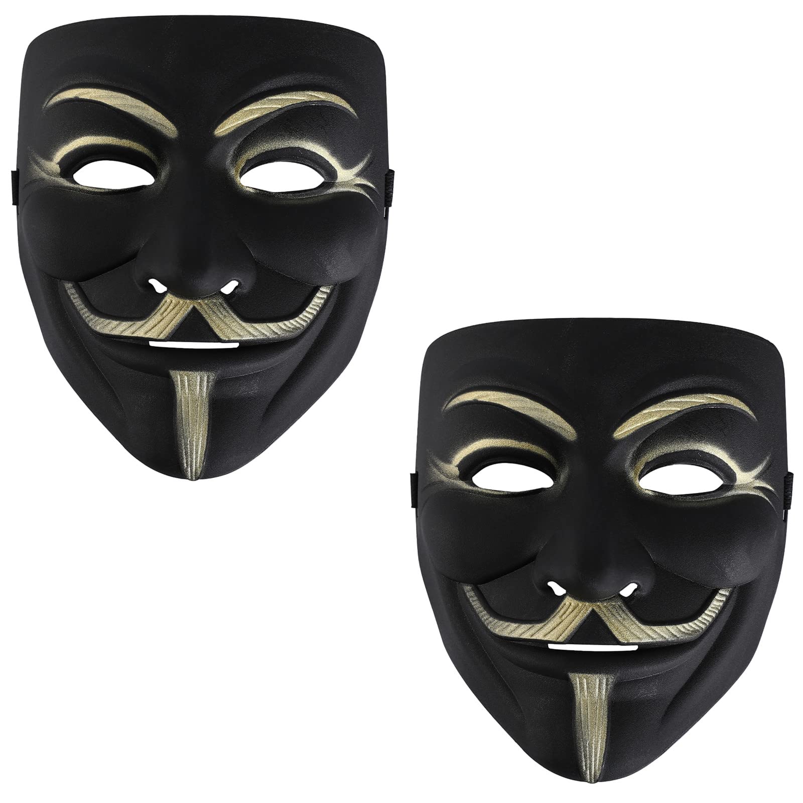RUSVNO Hacker Mask for Kids Anonymous V for Vendetta Mask,White,2 Pack