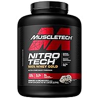 Whey Protein Powder MuscleTech Nitro-Tech Whey Gold Protein Powder Whey Protein Isolate Smoothie Mix Protein Powder for Women & Men Cookies and Cream Protein Powder, 5.0 lbs (Pack of 1)