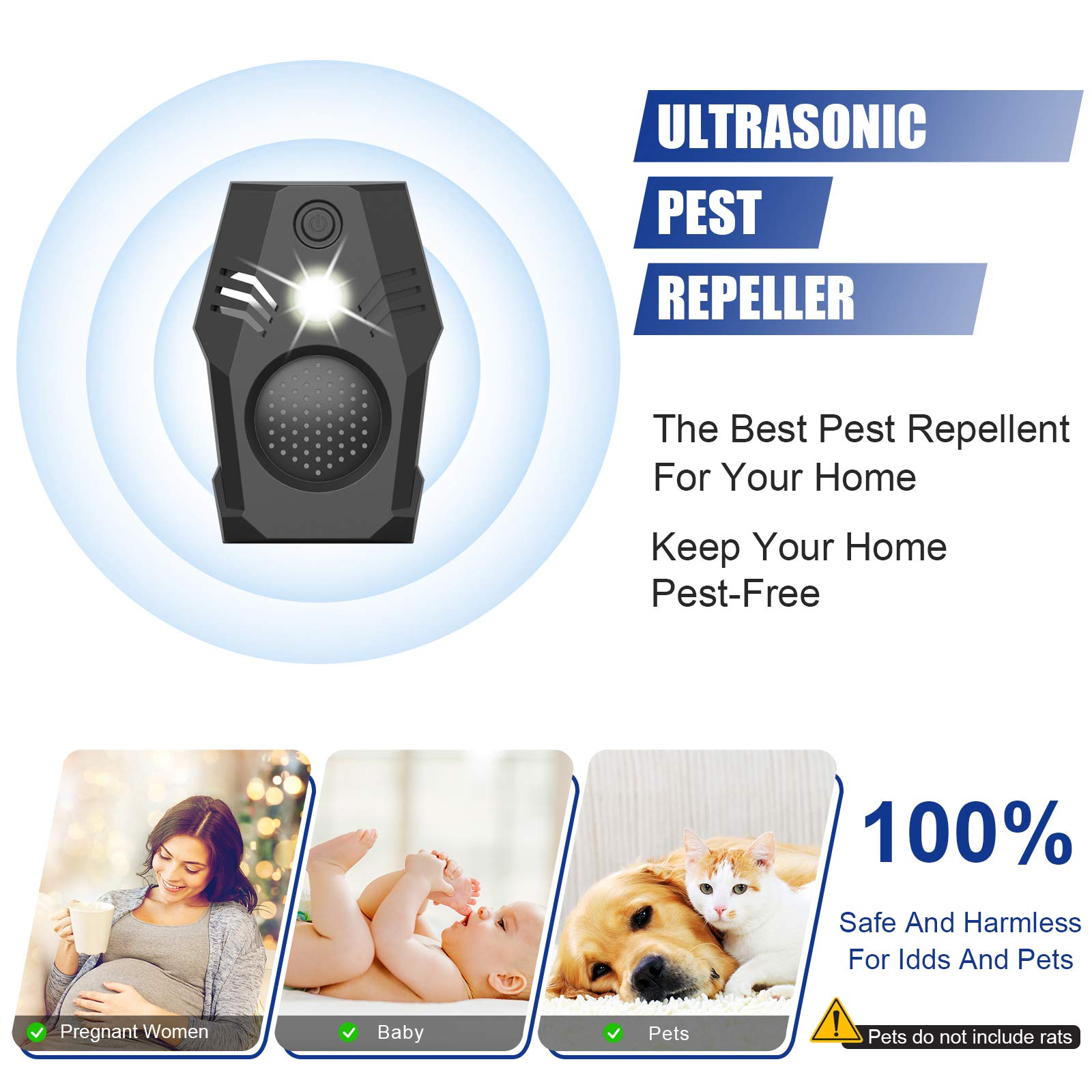 Superior Rodent Repeller, Electronic Ultrasonic Squirrel Mouse Repellent Plug in, Rat Repeller, Repel Rodents, Mice, Rats, Squirrels