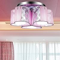 LightInTheBox Modern Pink Chandelier Girls Room Flush Mount Ceiling Light Fixtures Heart-Shaped 3-Light Pink Ceiling Lamp for Bedroom Living Room