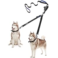 YOUTHINK Double Dog Leash, No Walking Leash, 2 Dogs up to 180lbs, Comfortable Adjustable Dual Padded Handles, Bonus Pet Waste Bag for Best Gifts