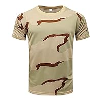 Short Sleeve Compression Shirts for Men Quick Dry Athletic Workout T-Shirt Military Camo Crewneck Sports Tee Shirt