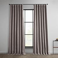 HPD Half Price Drapes Faux Linen Room Darkening Curtains - 84 Inches Long Luxury Linen Curtains for Bedroom & Living Room (1 Panel), 50W X 84L, Mink