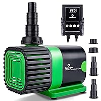 3435GPH Submersible Pump (13000L/H, 90W, 19.7FT) - 24V DC Water Pump with Controller Adjustable, Submersible and Inline Return Pump Water Pump for Aquarium, Fish Tank, Pond, Fountain, Sump